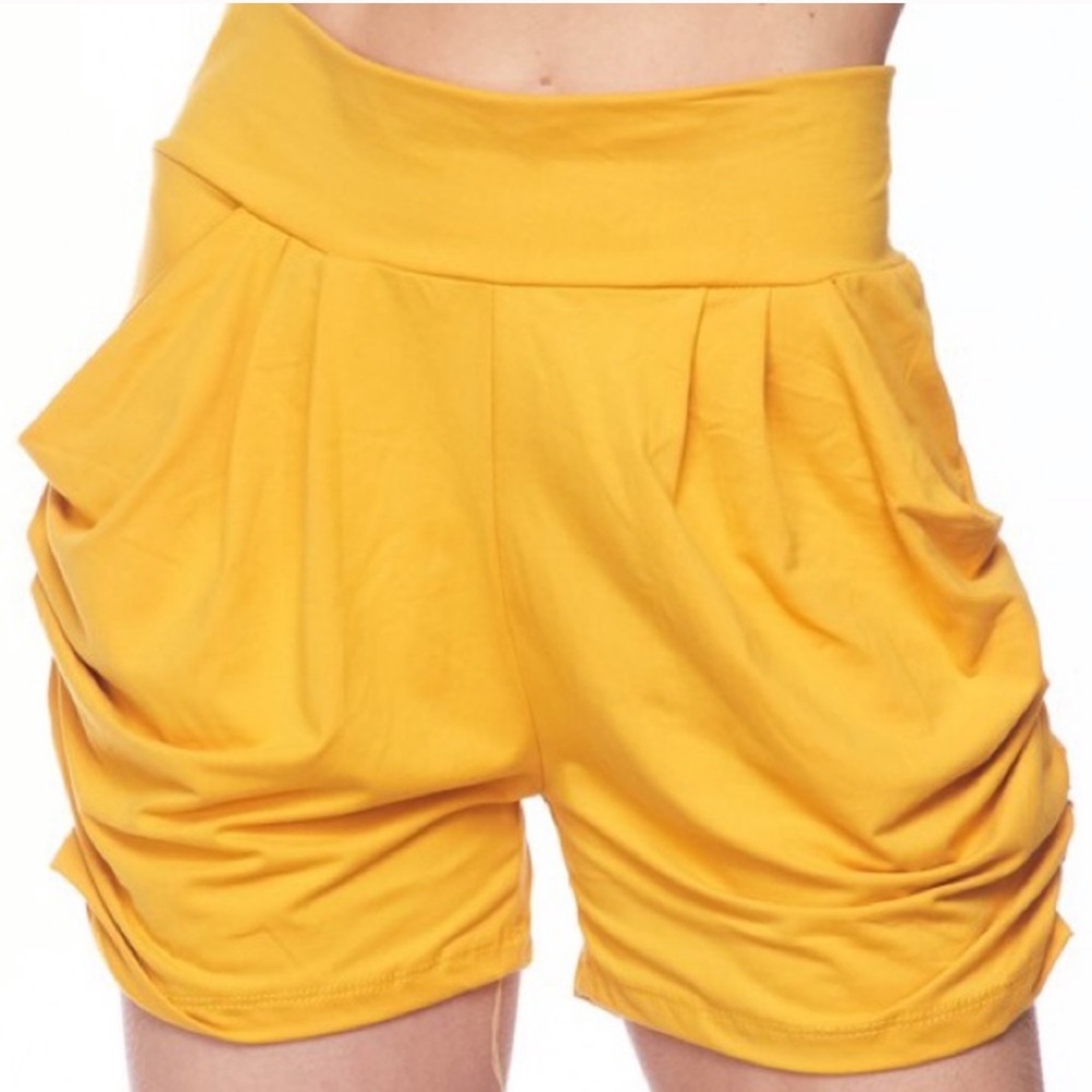 Black Only! High Waisted Wide Band Harem Shorts - Picture 13 of 16